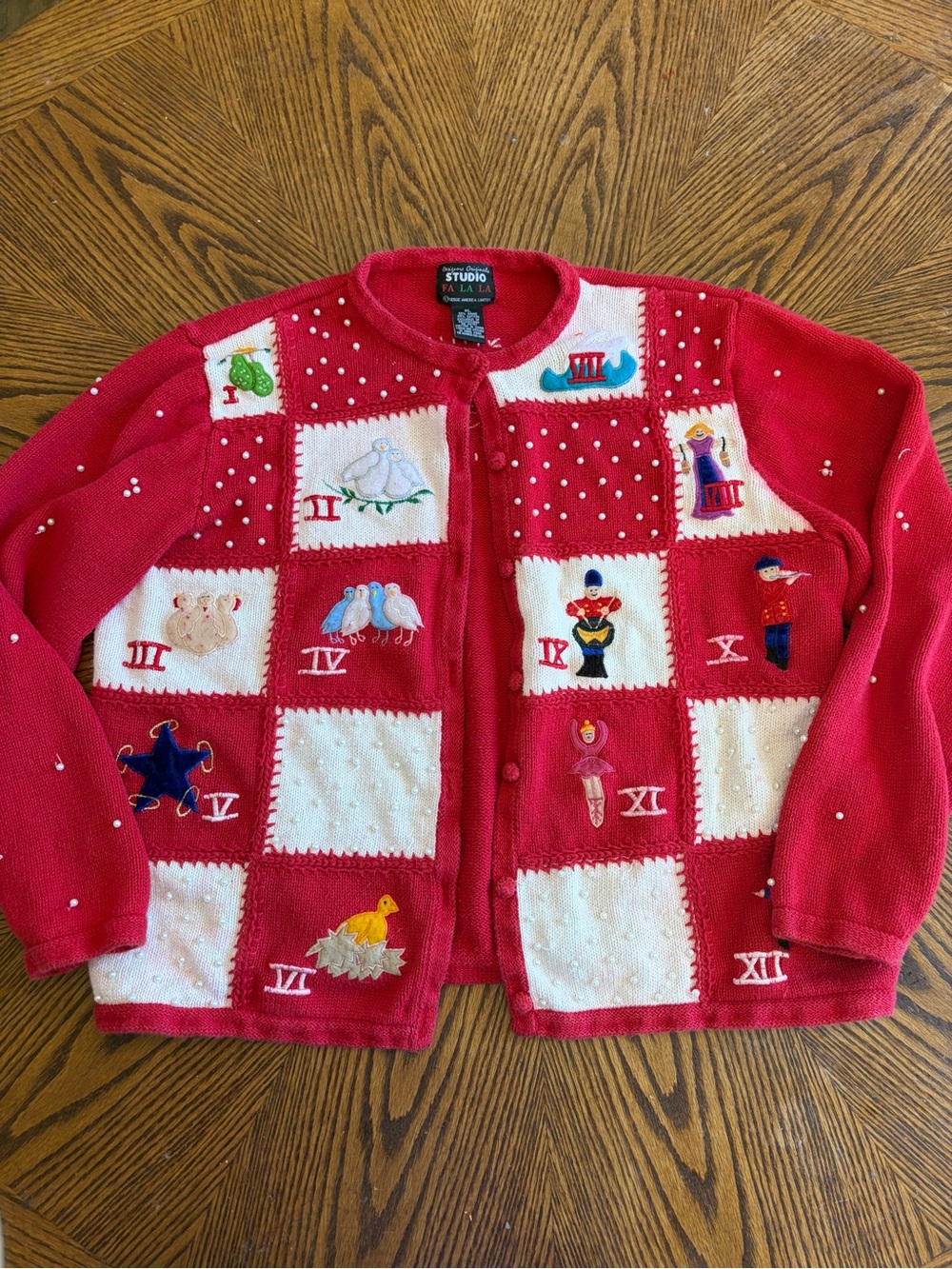 Vintage Studio Red & White Patchwork Embroidered Jacket